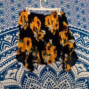 Off the shoulder sunflower blouse